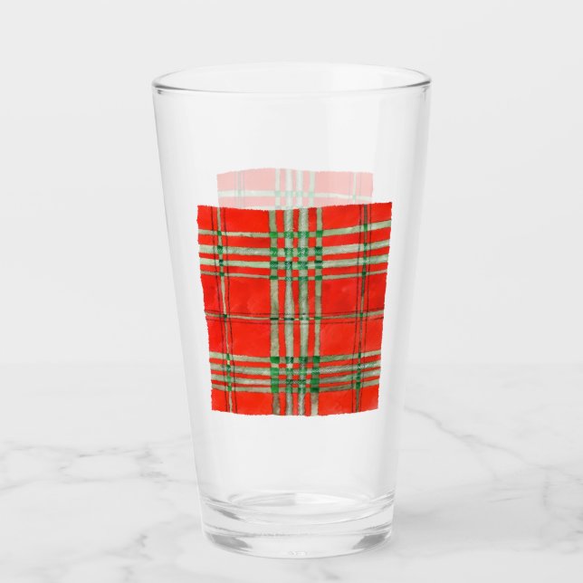 RED SCOTT TARTAN Pint Glass (Front)