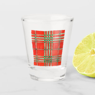 RED SCOTT TARTAN Shot Glass