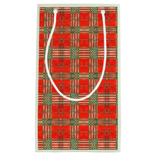 RED SCOTT TARTAN Small Gift Bag (Front)