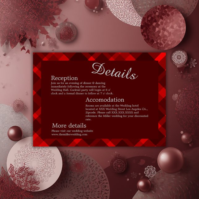 red scottish country wedding  enclosure card (Creator Uploaded)