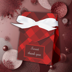 red scottish country wedding favor box