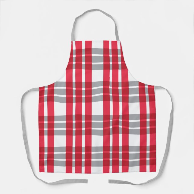 Red Scottish Plaid Apron (Front)
