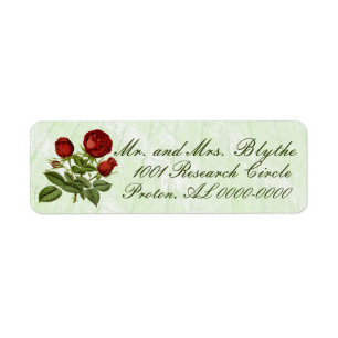 Red Scottish Rose  Return Address Label