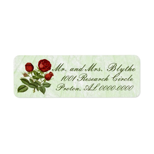 Red Scottish Rose  Return Address Label (Front)
