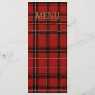 Red Scottish Tartan Wedding Menu