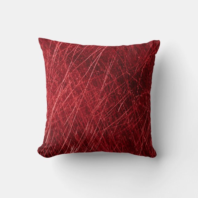 Red scratch abstract backgroundabstract, aged, alu throw pillow (Front)