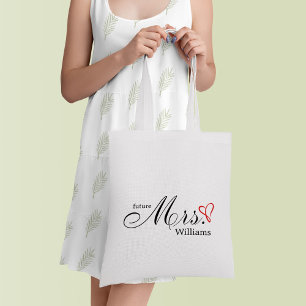 Red Scribbled Heart Future Mrs Tote Bag