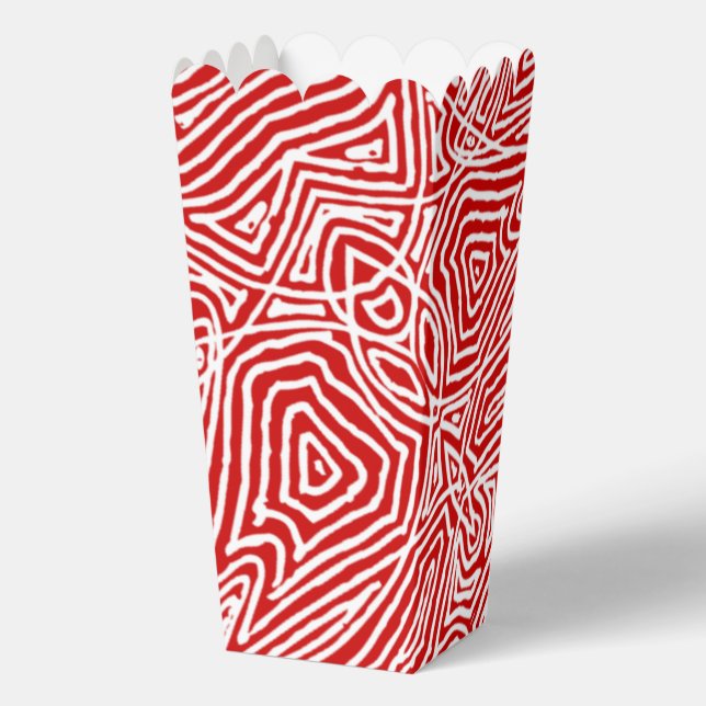 Red Scribbleprint  Favor Box (Back)
