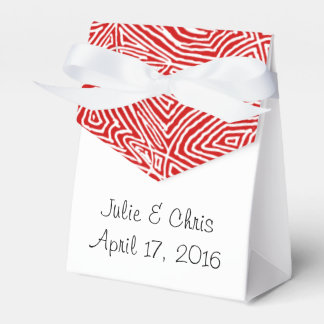 Red Scribbleprint Pattern Favor Box