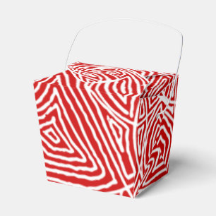 Red Scribbleprints Pattern Favor Box
