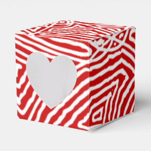 Red Scribbleprints Pattern Favor Box