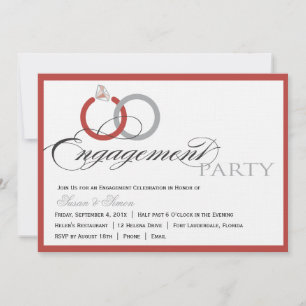 Red Script Engagement Party Invitation