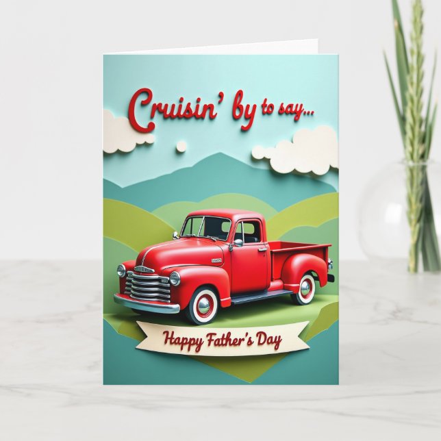 Red Script Fathers Day Card (Front)