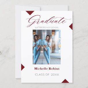 Red Script High School Faire-part