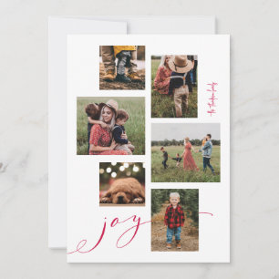 Red Script Joy Multi-Photo Holiday Card