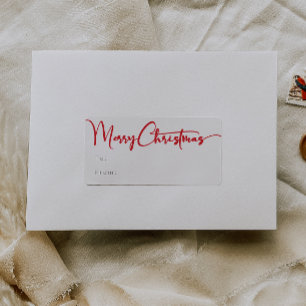 Red Script Merry Christmas Rectangular Gift