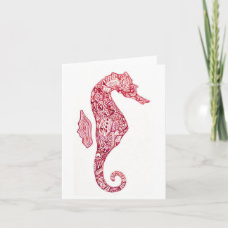 Red Seahorse Card
