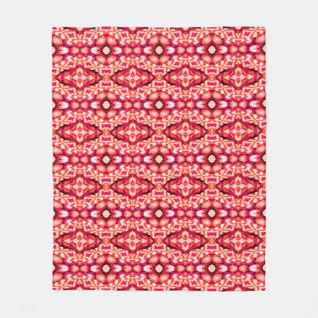Red seamless Persian Carpet. Ethnic texture abstra Fleece Blanket (Front)