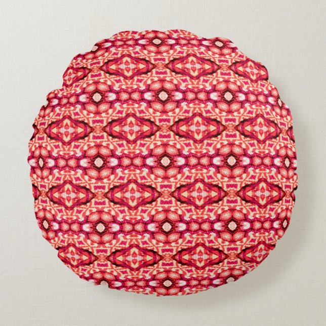 Red seamless Persian Carpet. Ethnic texture abstra Round Pillow (Front)