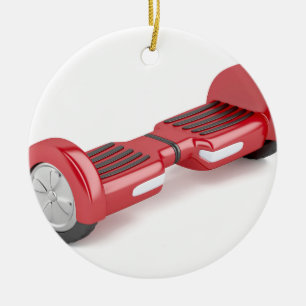Red self-balancing scooter ceramic ornament