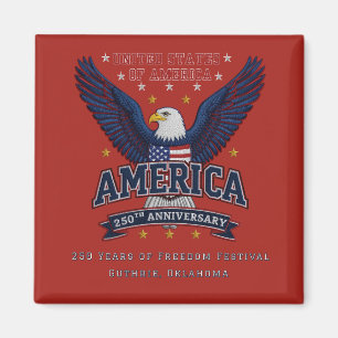 Red Semi-quincentennial  Custom Eagle Magnet 