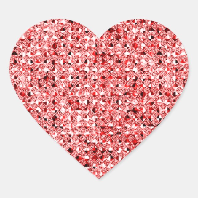 Red Sequin Effect Heart Sticker Sheets (Front)
