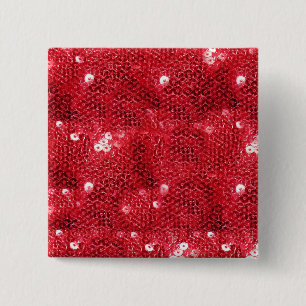 Red Sequin Image  Background 2 Inch Square Button