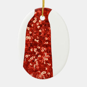 red sequin vintage pin up ceramic ornament