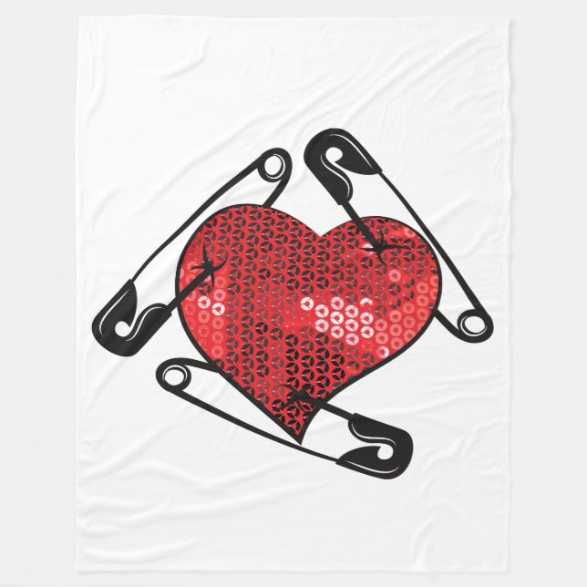 red sequins safety pin blanket (Front)