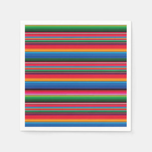 Red Serape Saltillo traditional mexican blanket Fl Napkin