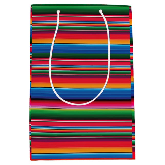 Red Serape Saltillo traditional mexican blanket Le Medium Gift Bag (Front)