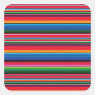 Red Serape Saltillo traditional mexican blanket Le Square Sticker