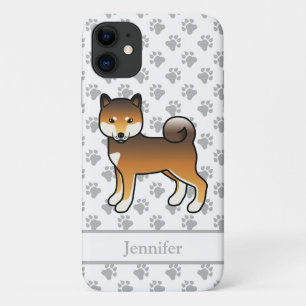 Red Sesame Shiba Inu Cute Cartoon Dog & Name iPhone 11 Case