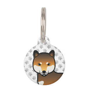 Red Sesame Shiba Inu Cute Cartoon Dog & Pet's Info Pet Tag