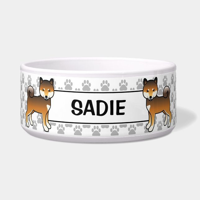 Red Sesame Shiba Inu Cute Dog With Pet's Name (Front)