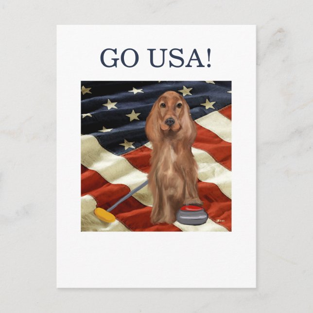 RED SETTER CURLING  POSTCARD (Front)