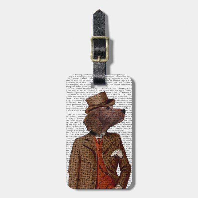 Red Setter Rider Portrait Luggage Tag (Front Vertical)
