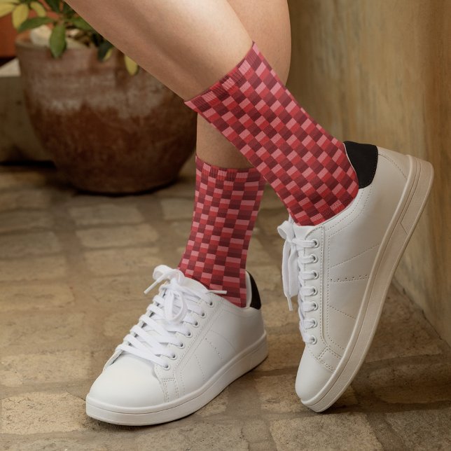 Red Shades Color Blocks Socks (Creator Uploaded)