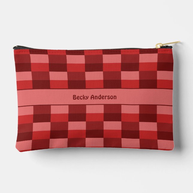Red Shades Colour Blocks Accessory Pouch (Back)