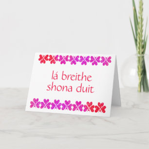 Red Shamrock Irish Birthday Card