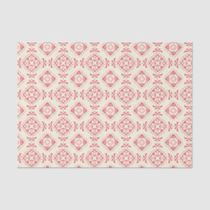 Red Shapes Abstract Pattern Tissue Paper