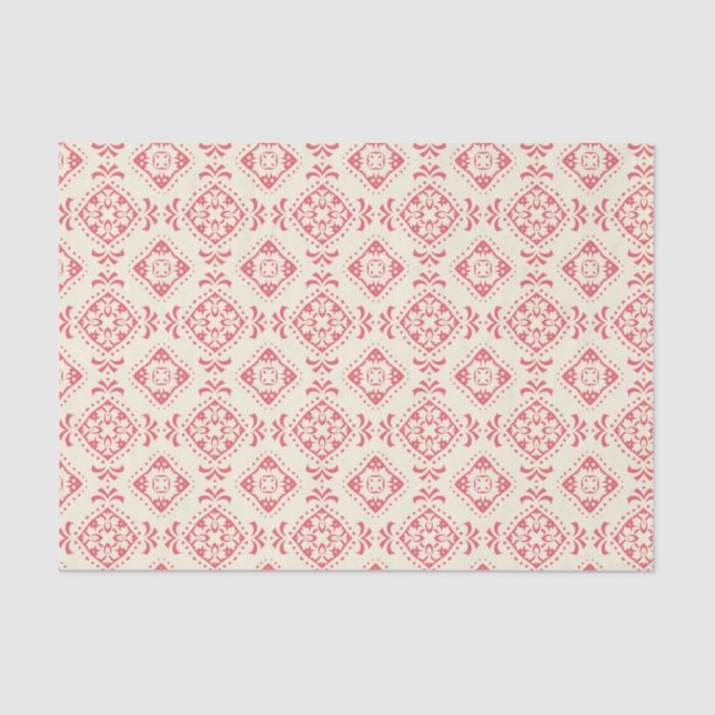 Red Shapes Abstract Pattern Tissue Paper (Front)