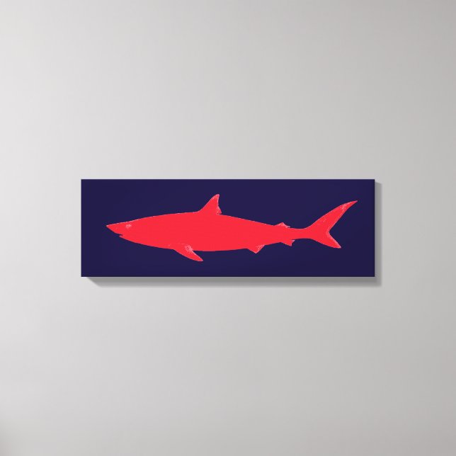 red shark sea décor canvas print (Front)