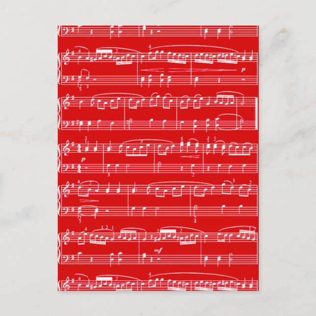 red sheet music postcard (Front)