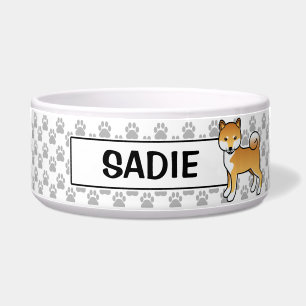 Red Shiba Inu Cute Cartoon Dog With Pet's Name