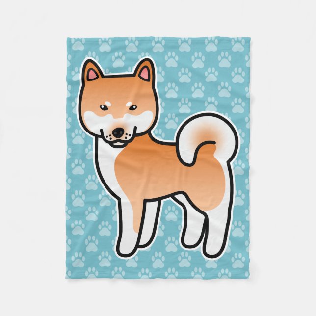 Red Shiba Inu Dog Fleece Blanket (Front)