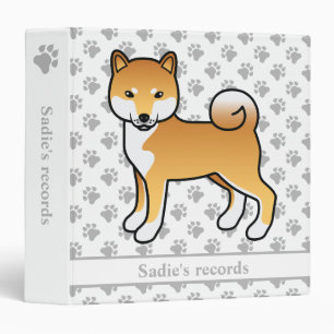 Red Shiba Inu Dog & Pet Records Text Binder