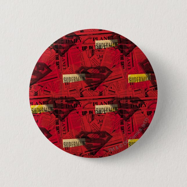 Red Shield Pattern 2 Inch Round Button (Front)