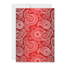 Red Shimmer Satin & Faire-part de mariage Paisley