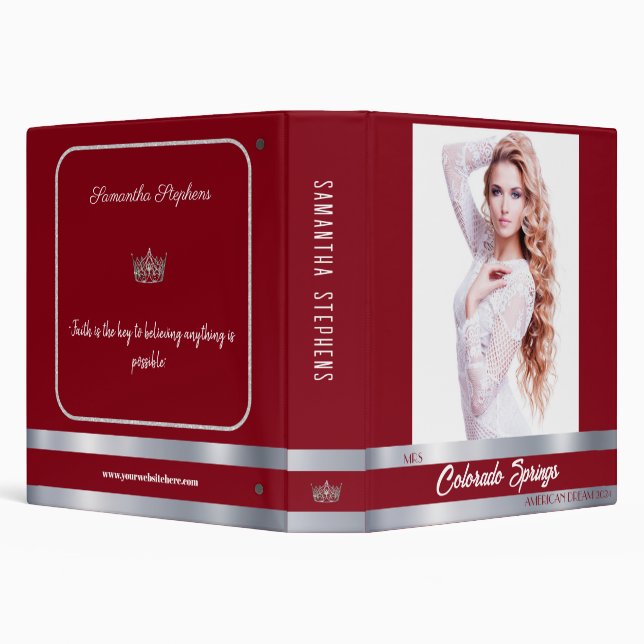 Red Shine Custom Pageant Notebook Binder (Background)